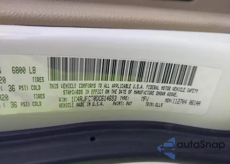 2013 Jeep Grand Cherokee Overland z USA, uszkodzony, nr VIN 1C4RJFCT0DC614693